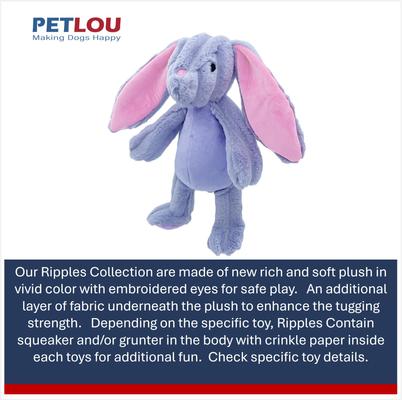 Show full view: Petlou Ripples Farm Friends Rabbit Squeaky Plush Dog Toy, 16-in slide 4 of 5