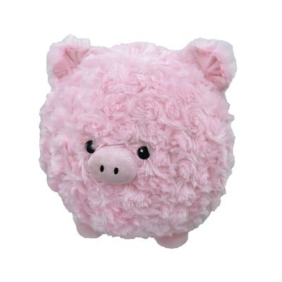 Petlou Petlou Classic Pig Ball Squeaky Plush Dog Toy, 8-in