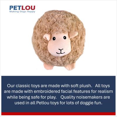 Show full view: Petlou Classic Lamb Ball Squeaky Plush Dog Toy, 8-in slide 4 of 5
