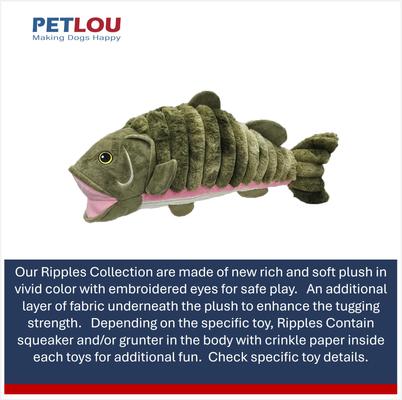 Show full view: Petlou Ripples Farm Friends Salmon Squeaky Plush Dog Toy, 36-in slide 5 of 7