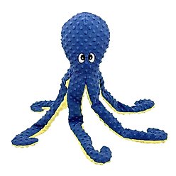 Petlou Dotty Friends 2.0 Octopus Squeaky Plush Dog Toy, Blue, 26-in