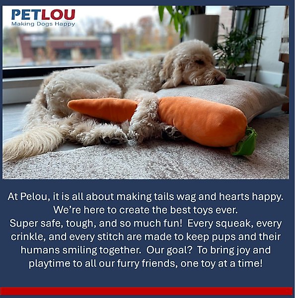 Show full view: Petlou Flattiez Fuzzy Friends Dog Squeaky Plush Dog Toy, 16-in slide 5 of 5