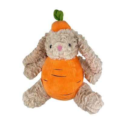 Petlou Petlou Classic Carrot Rabbit Squeaky Plush Dog Toy, 12-in