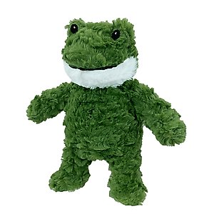 Petlou Classic Frog Squeaky Plush Dog Toy, 9-in