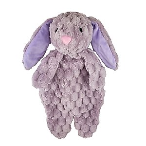 Petlou Flattiez Fuzzy Friends Rabbit Squeaky Plush Dog Toy, Purple, 12-in