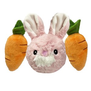 Petlou Ez Squeaky Ball Rabbit & Carrot Triple Pack Squeaky Plush Dog Toy, 4-in