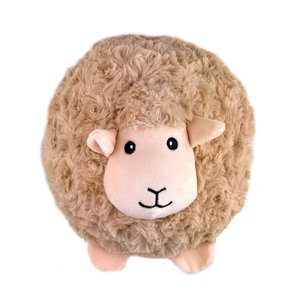 Petlou Classic Lamb Ball Squeaky Plush Dog Toy, 8-in