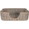 Show in main carousel: THE LICKER STORE Scallop Tropical Handwoven Rattan Elevated Dog & Cat Sofa Bed, Kubu Gray, 31 x 20-in slide 8 of 9