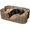 Show in main carousel: THE LICKER STORE Scallop Tropical Handwoven Rattan Elevated Dog & Cat Sofa Bed, Kubu Gray, 31 x 20-in slide 1 of 9