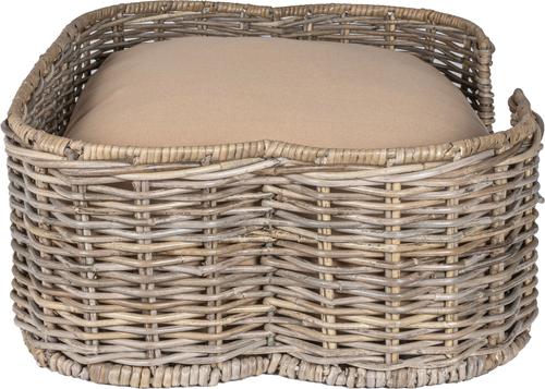 Show full view: THE LICKER STORE Scallop Tropical Handwoven Rattan Elevated Dog & Cat Sofa Bed, Kubu Gray, 27 x 18.25-in slide 9 of 9