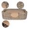 Show in main carousel: THE LICKER STORE Scallop Tropical Handwoven Rattan Elevated Dog & Cat Sofa Bed, Kubu Gray, 27 x 18.25-in slide 5 of 9