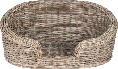 Show full view: THE LICKER STORE Curvy Classic Handwoven Rattan Elevated Dog & Cat Sofa Bed, Kubu Gray, 33 x 21.25-in slide 8 of 9