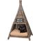 Show in main carousel: THE LICKER STORE Tiki Tent Coastal Handwoven Rattan Elevated Dog & Cat Bed, Kubu Gray, 20 x 20-in slide 1 of 9