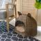 Show in main carousel: THE LICKER STORE Cat Ear Coastal Handwoven Rattan Elevated Dog & Cat Bed, Natural, 20 x 14.5-in slide 6 of 9