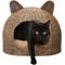 Show in main carousel: THE LICKER STORE Cat Ear Coastal Handwoven Rattan Elevated Dog & Cat Bed, Natural, 20 x 14.5-in slide 1 of 9