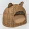 Show in main carousel: THE LICKER STORE Cat Ear Coastal Handwoven Rattan Elevated Dog & Cat Bed, Natural, 20 x 14.5-in slide 2 of 9