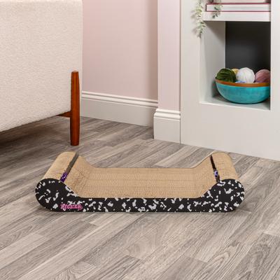 Show full view: THE LICKER STORE Rini Modern 23.75-in Cardboard Lounge Bed Cat Scratcher with Bell Toys & Catnip, Black/White, 1 count slide 8 of 11