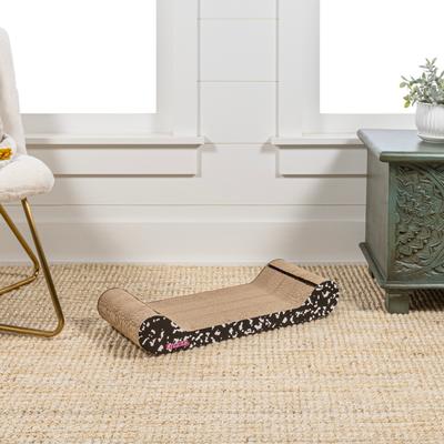 Show full view: THE LICKER STORE Rini Modern 23.75-in Cardboard Lounge Bed Cat Scratcher with Bell Toys & Catnip, Black/White, 1 count slide 7 of 11