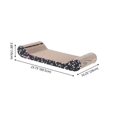 Show full view: THE LICKER STORE Rini Modern 23.75-in Cardboard Lounge Bed Cat Scratcher with Bell Toys & Catnip, Black/White, 1 count slide 4 of 11