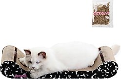 THE LICKER STORE Rini Modern 23.75-in Cardboard Lounge Bed Cat Scratcher with Bell Toys & Catnip, Black/White, 1 count