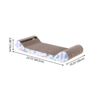 Show full view: THE LICKER STORE Rini Modern 23.75-in Cardboard Lounge Bed Cat Scratcher with Bell Toys & Catnip, White, 1 count slide 4 of 11