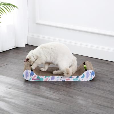 Show full view: THE LICKER STORE Rini Modern 23.75-in Cardboard Lounge Bed Cat Scratcher with Bell Toys & Catnip, White, 1 count slide 7 of 11