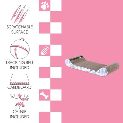 Show full view: THE LICKER STORE Rini Modern 23.75-in Cardboard Lounge Bed Cat Scratcher with Bell Toys & Catnip, White, 1 count slide 3 of 11