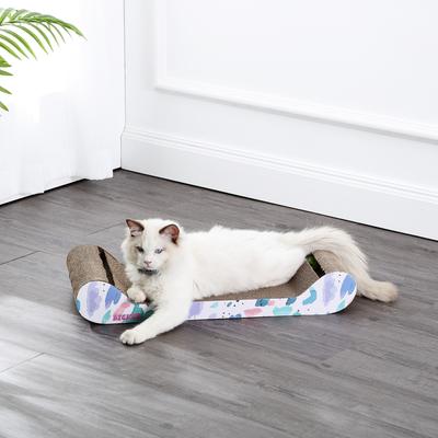 Show full view: THE LICKER STORE Rini Modern 23.75-in Cardboard Lounge Bed Cat Scratcher with Bell Toys & Catnip, White, 1 count slide 2 of 11