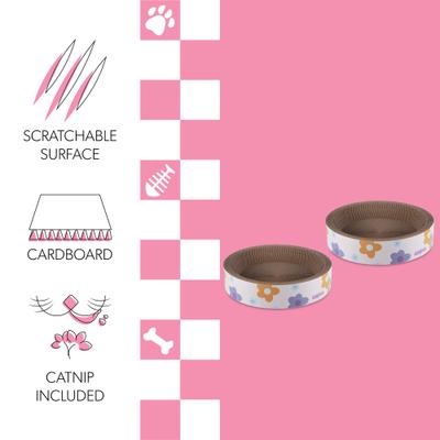 Show full view: THE LICKER STORE Daisy Modern Bowl 18.13-in Cardboard Cat Scratcher with Catnip, White, 2 count slide 3 of 10