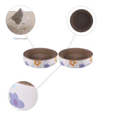 Show full view: THE LICKER STORE Daisy Modern Bowl 18.13-in Cardboard Cat Scratcher with Catnip, White, 2 count slide 5 of 10