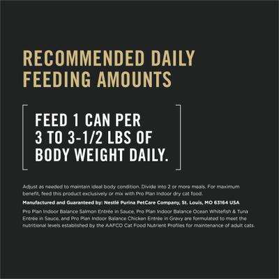 Show full view: Purina Pro Plan Indoor Balance Chicken, Salmon, Whitefish & Tuna Variety Pack Wet Cat Food, 3-oz can, case of 24 slide 9 of 12