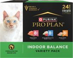 Purina Pro Plan Indoor Balance Chicken, Salmon, Whitefish & Tuna Variety Pack Wet Cat Food, 3-oz can, case of 2...