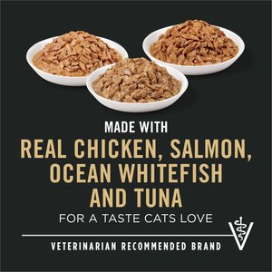 Purina Pro Plan Indoor Balance Chicken, Salmon, Whitefish & Tuna Variety Pack Wet Cat Food, 3-oz can, case of 24