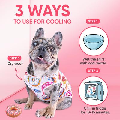 Show full view: Fabulous Fido Cooling Lightweight Breathable Dog Shirt, Donut, X-Small slide 2 of 11