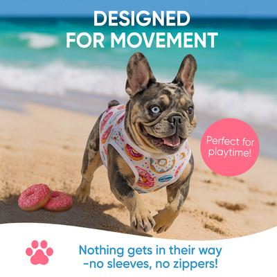 Show full view: Fabulous Fido Cooling Lightweight Breathable Dog Shirt, Donut, X-Small slide 5 of 11