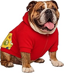 Fabulous Fido Cotton Cozy & Comfortable Dog Hoodie with Front Zipper, Red, XX-Large