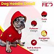 Show in main carousel: Fabulous Fido Cotton Cozy & Comfortable Dog Hoodie with Front Zipper, Red, Large slide 3 of 8