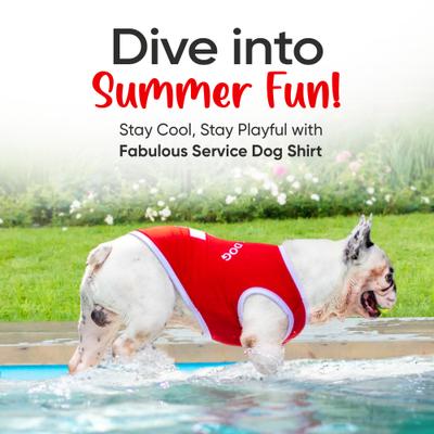 Show full view: Fabulous Fido Service Breathable Lightweight Cooling Dog Shirt, Red, Medium slide 6 of 7
