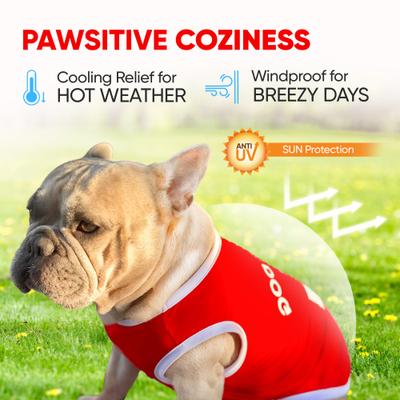 Show full view: Fabulous Fido Service Breathable Lightweight Cooling Dog Shirt, Red, Medium slide 4 of 7
