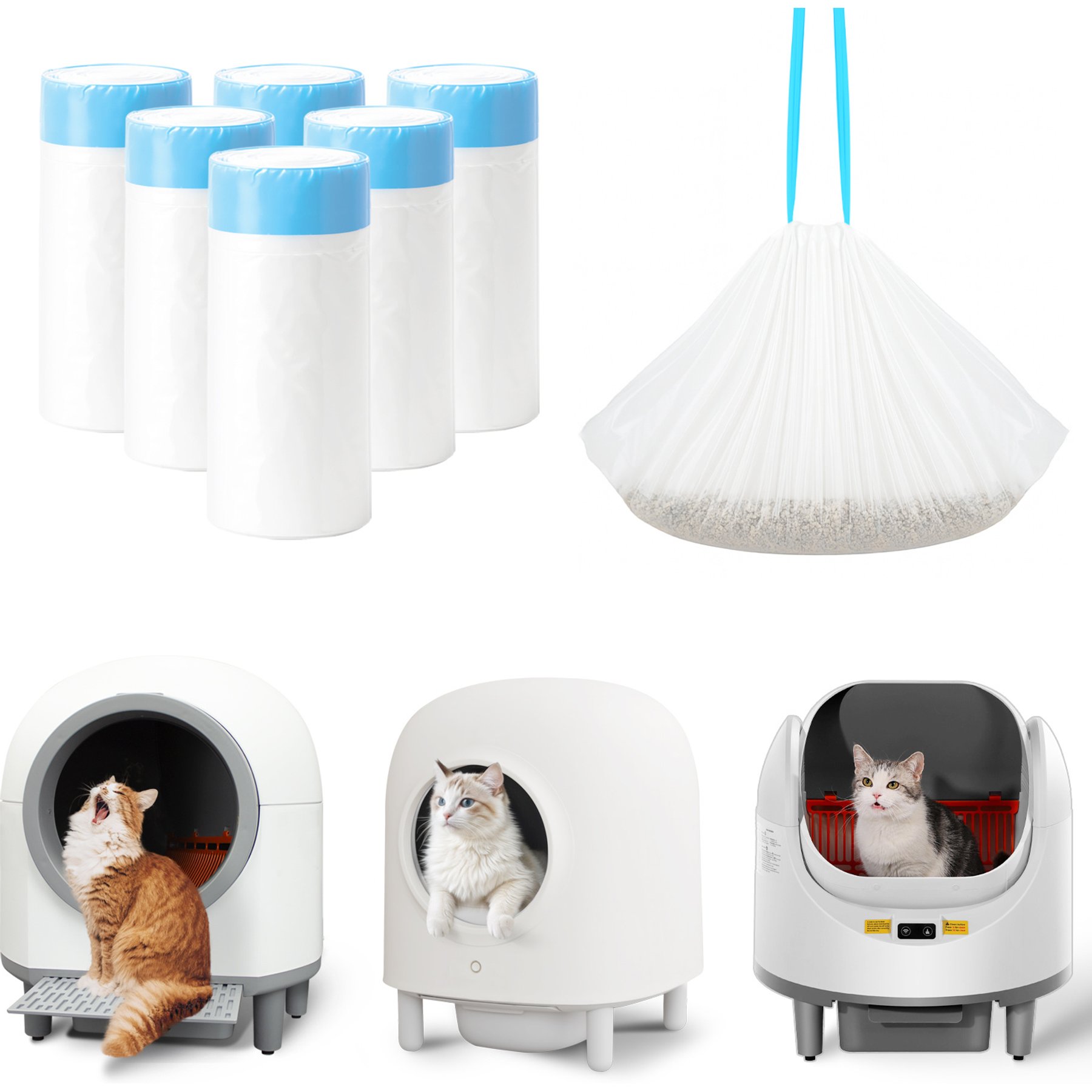 Aoruefar Cat Litter Box Waste Drawer Liners, 90 count