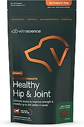 VetriScience GlycoFlex Plus Ultimate Strength Healthy Hip & Joint Duck-Flavored Chews with Glucosamine & Chondroitin Supplement for Dogs, 120 count