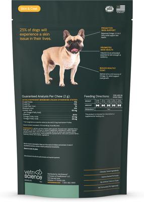 Show full view: VetriScience Derma Strength Soft Chews Skin & Coat Supplement for Dogs, 70 count slide 9 of 10