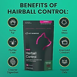 VetriScience Hairball Chicken Liver Flavored Soft Chews Hairball Control Supplement for Cats, 60 count slide 2 of 9