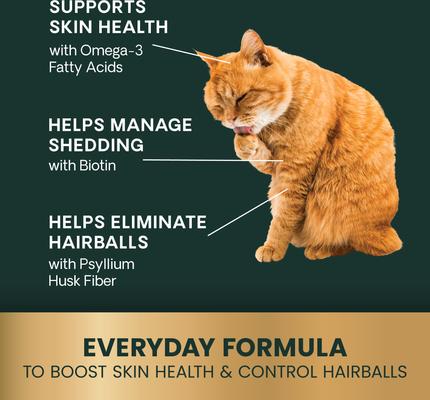 Show full view: VetriScience Hairball Chicken Liver Flavored Soft Chews Hairball Control Supplement for Cats, 60 count slide 5 of 10