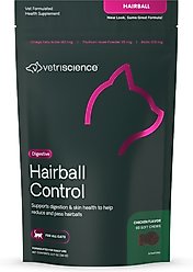 VetriScience Hairball Chicken Liver Flavored Soft Chews Hairball Control Supplement for Cats, 60 count