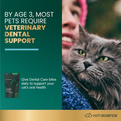 Show full view: VetriScience Perio Plus Everyday Health Feline Bites Dental Cat Treats, 4.23-oz bag, 60 chews slide 3 of 10