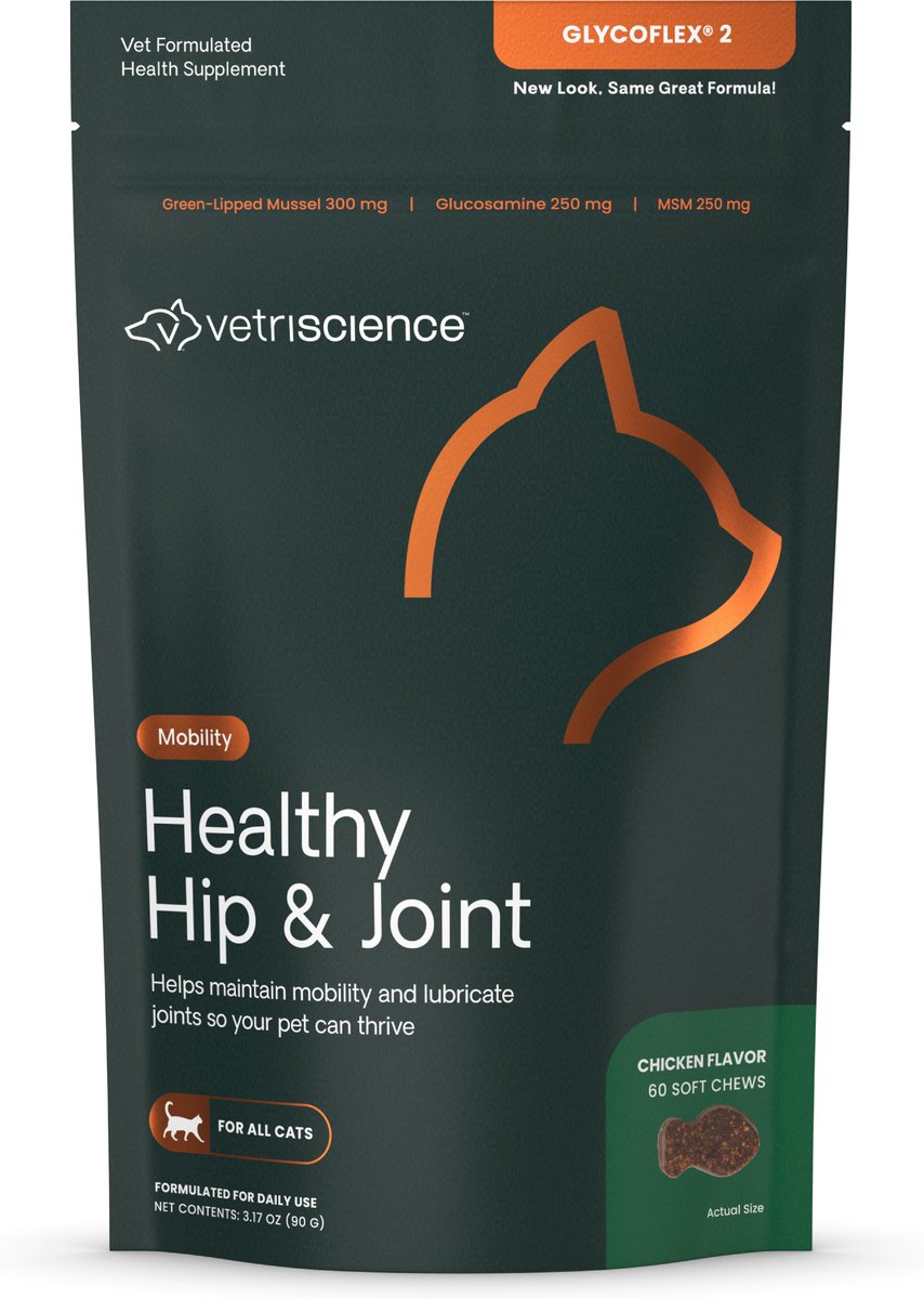 VetriScience GlycoFlex 2 Chicken Liver Flavored Soft Chews Joint Supplement for Cats