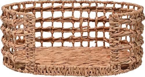 Show full view: THE LICKER STORE Gigi Modern Bohemian Handwoven Hyacinth Open-Weave Oval Dog Bed, Natural slide 8 of 10