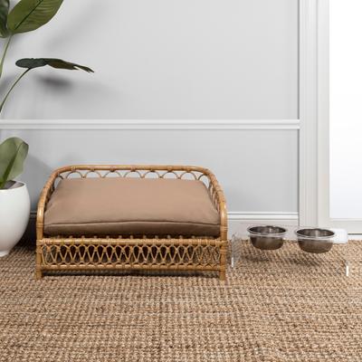 Show full view: THE LICKER STORE Bohemian Handwoven Rattan Elevated Dog & Cat Sofa Daybed, Natural, 27.5 x 17-in slide 9 of 10