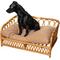 Show in main carousel: THE LICKER STORE Bohemian Handwoven Rattan Elevated Dog & Cat Sofa Daybed, Natural, 27.5 x 17-in slide 1 of 10